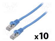 Patch cord; F/UTP; 6; stranded; CCA; PVC; blue; 2m; 26AWG; Cores: 8 LANBERG