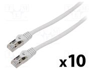 Patch cord; F/UTP; 6; stranded; CCA; PVC; grey; 3m; 26AWG; Cores: 8 LANBERG