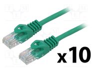 Patch cord; U/UTP; 5e; stranded; CCA; PVC; green; 0.25m; 26AWG LANBERG