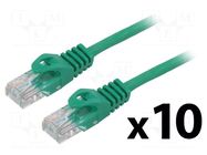 Patch cord; U/UTP; 5e; stranded; CCA; PVC; green; 0.25m; 26AWG LANBERG