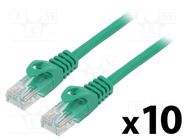 Patch cord; U/UTP; 5e; stranded; CCA; PVC; green; 1m; 26AWG; Cores: 8 LANBERG