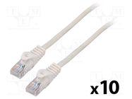 Patch cord; U/UTP; 5e; stranded; CCA; PVC; white; 1.5m; 26AWG; 10pcs. LANBERG