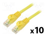 Patch cord; U/UTP; 5e; stranded; CCA; PVC; yellow; 1.5m; 26AWG LANBERG