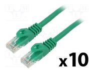 Patch cord; U/UTP; 5e; stranded; CCA; PVC; green; 2m; 26AWG; Cores: 8 LANBERG