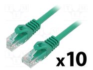 Patch cord; U/UTP; 6; stranded; CCA; PVC; green; 0.5m; 26AWG; Cores: 8 LANBERG