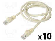 Patch cord; U/UTP; 6; stranded; CCA; PVC; white; 1m; 26AWG; Cores: 8 LANBERG