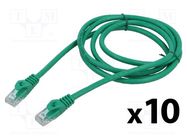 Patch cord; U/UTP; 6; stranded; CCA; PVC; green; 1.5m; 26AWG; Cores: 8 LANBERG