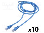 Patch cord; U/UTP; 6; stranded; CCA; PVC; blue; 2m; 26AWG; Cores: 8 LANBERG