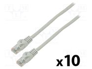 Patch cord; U/UTP; 6; stranded; CCA; PVC; grey; 2m; 26AWG; Cores: 8 LANBERG