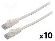 Patch cord; U/UTP; 6; stranded; CCA; PVC; white; 3m; 26AWG; Cores: 8 LANBERG