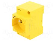 E-type socket; 250VAC; 10A; for DIN rail mounting; yellow FINDER