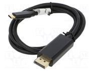 Adapter cable; DisplayPort 1.2,USB 3.2; gold-plated; 1m; black LANBERG