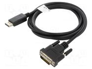 Adapter; DisplayPort 1.2; DisplayPort plug,DVI-D (24+1) plug LANBERG