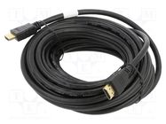 Cable; HDMI 1.4; HDMI plug,both sides; PVC; 10m; black; Core: CCS LANBERG