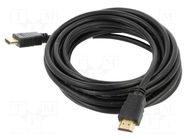 Cable; HDMI 1.4; HDMI plug,both sides; PVC; 5m; black; 30AWG LANBERG