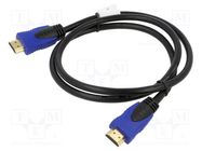 Cable; HDMI 2.0; HDMI plug,both sides; PVC; 1m; black; 30AWG LANBERG