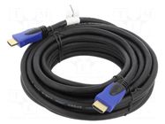 Cable; HDMI 2.0; HDMI plug,both sides; PVC; 7.5m; black; 30AWG LANBERG