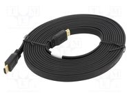 Cable; HDMI 2.0; HDMI plug,both sides; PVC; 5m; black; 28AWG LANBERG