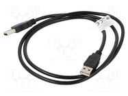 Cable; USB 2.0; USB A plug,both sides; nickel plated; 1m; black LANBERG