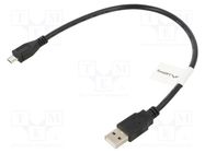 Cable; USB 2.0; USB A plug,USB B micro plug; gold-plated; 0.3m LANBERG