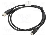 Cable; USB 2.0; USB A plug,USB B micro plug; gold-plated; 1m LANBERG