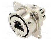 Connector: RJ45; coupler; PIN: 8; RJF; IP68; Cat: 6a; 8p8c AMPHENOL