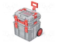 Chest; tool case; with wheels; grey; polymer; C BLOCK; 25kg; IP55 KISTENBERG