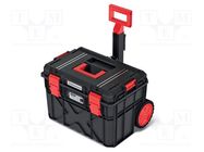 Box; tool case; with wheels; black; polymer; X BLOCK TECH; IP55 KISTENBERG