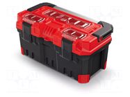 Chest; tool case; black-red; polymer; TITAN PLUS; 496x258x240mm KISTENBERG