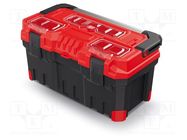 Box; tool case; black-red; polymer; TITAN PLUS; 554x286x276mm KISTENBERG