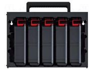 Set with containers; black; TAGERCASE; 415mm; 290mm; 295mm KISTENBERG