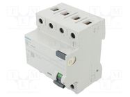 RCD breaker; Inom: 63A; Ires: 30mA; Poles: 3+N; 230/400VAC; IP20 SIEMENS