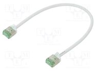 Patch cord; U/FTP; Cat 8.1; stranded; Cu; LSZH; white; 0.25m; 32AWG Goobay