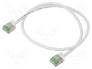 Patch cord; U/FTP; Cat 8.1; stranded; Cu; LSZH; white; 0.5m; 32AWG Goobay