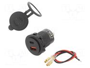 USB power supply; USB A socket,USB A QC 3.0,USB C socket; 30W LOGILINK