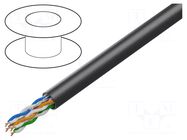 Wire; U/UTP; 4x2x24AWG; 5e; wire; Cu; outdoor; Insulation: PE; black LANBERG
