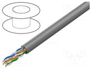 Wire; U/UTP; 4x2x24AWG; 5e; wire; Cu; PVC; grey; 305m; Øcable: 5.2mm LANBERG