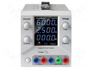 Power supply: laboratory; single-channel; Ch: 1; 0÷60VDC; 0÷2.5A PEAKTECH