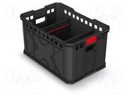 Container: transportation; polymer; black; 536x354x300mm; 50kg KISTENBERG