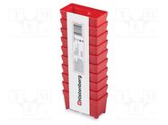 Container: cuvette; red; low; 105x50x50mm; 10pcs; TAGER BOX KISTENBERG