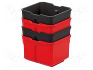 Container: cuvette; black,red; 157x140x105mm; 4pcs; X BLOCK KISTENBERG