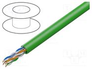 Wire; U/UTP; 4x2x23AWG; wire; CCA; PVC; green; 305m; Øcable: 5.6mm LANBERG