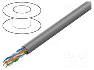 Wire; U/UTP; 4x2x24AWG; 6; wire; Cu; PVC; grey; 305m; Øcable: 5.9mm LANBERG