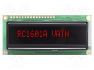 Display: LCD; alphanumeric; VA Negative; 16x1; 80x36x13.5mm; LED RAYSTAR OPTRONICS