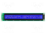 Display: LCD; alphanumeric; STN Negative; 40x2; blue; LED; PIN: 16 RAYSTAR OPTRONICS