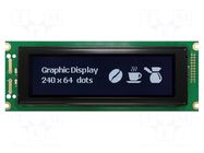 Display: LCD; graphical; 240x64; FSTN Negative; 180x65x12.3mm; LED RAYSTAR OPTRONICS