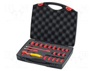 Wrench-set; 6-angles,insulated,socket spanner; 1/4"; 21pcs. WIHA