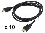 Cable; HDMI 1.4; HDMI plug,both sides; PVC; 1.8m; black; 30AWG LANBERG