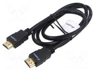 Cable; HDMI plug,both sides; PVC; 1m; black; HDMI 1.4; 30AWG; box LANBERG