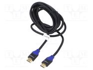 Cable; HDMI 2.0; HDMI plug,both sides; PVC; 1m; black; 30AWG; box LANBERG